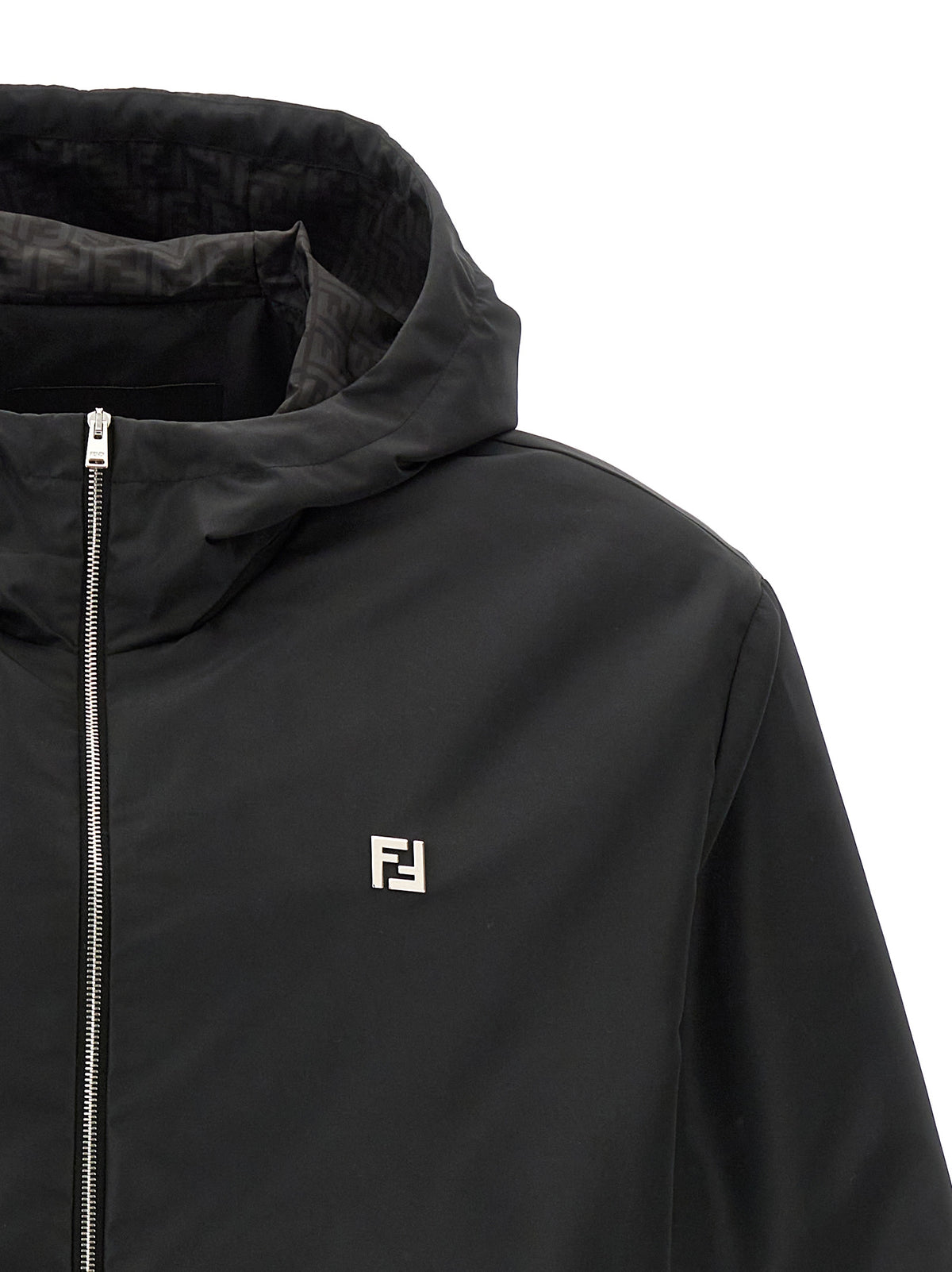 Fendi Schwarze Shell-Jacke aus Polyester