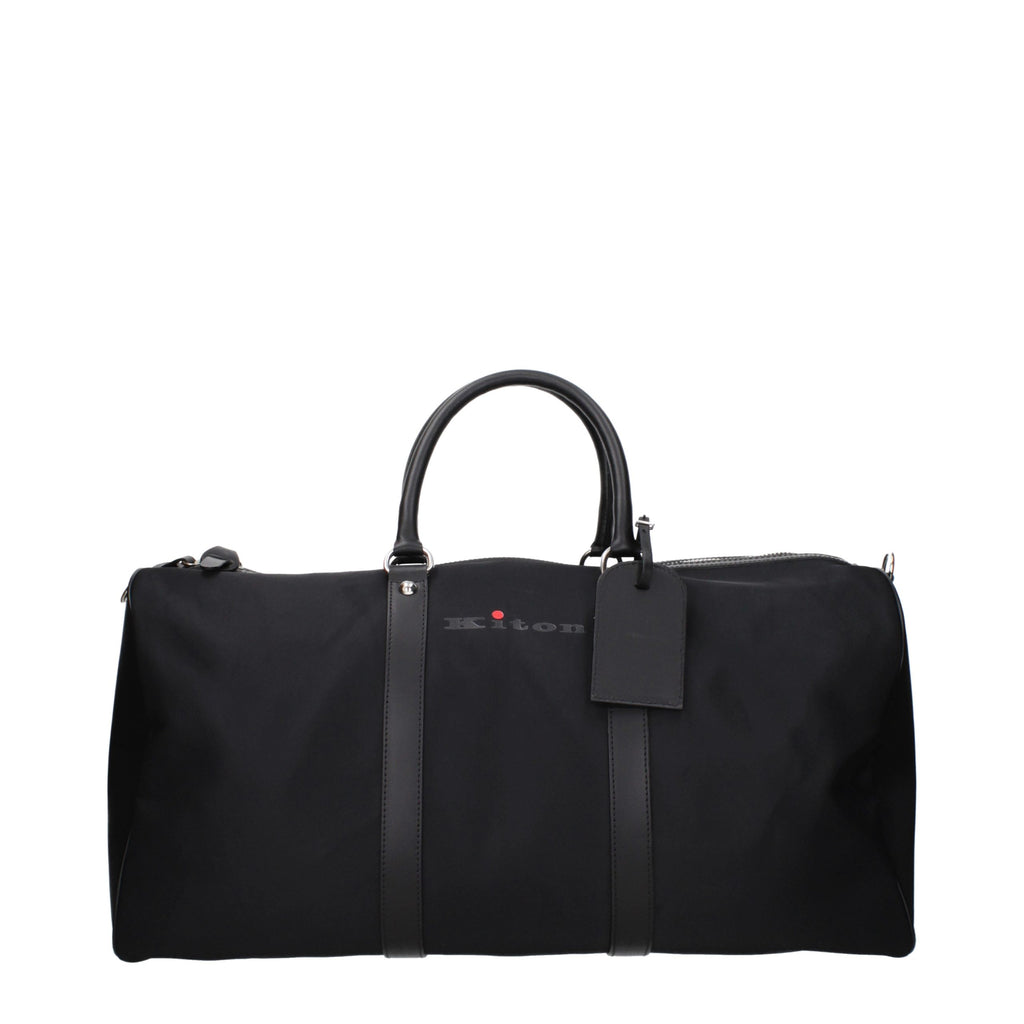 Kiton Schwarze Nylon-Reisetasche