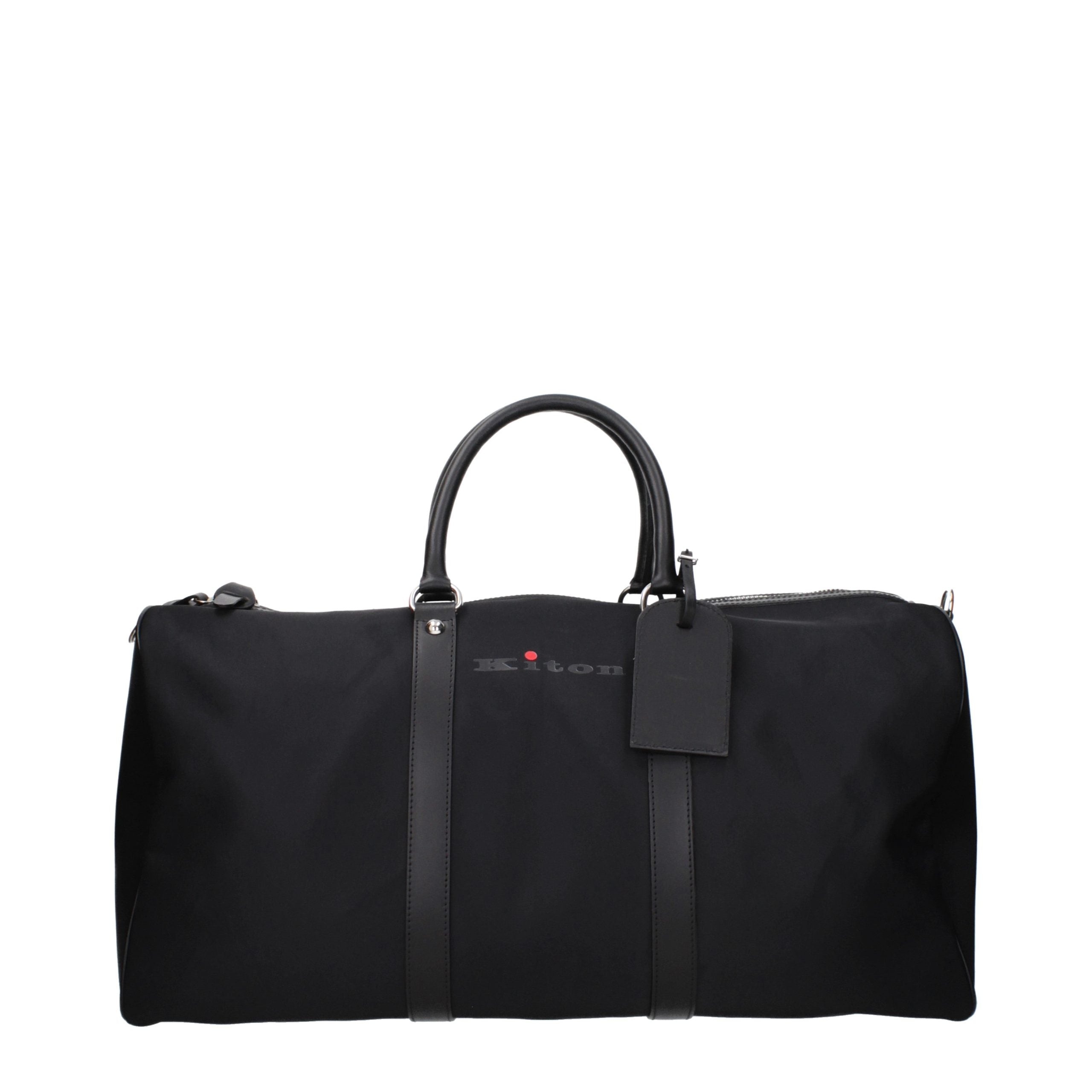 Kiton Schwarze Nylon-Reisetasche