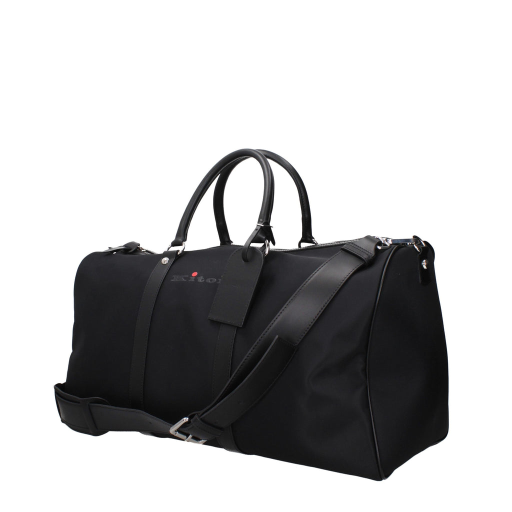 Kiton Schwarze Nylon-Reisetasche