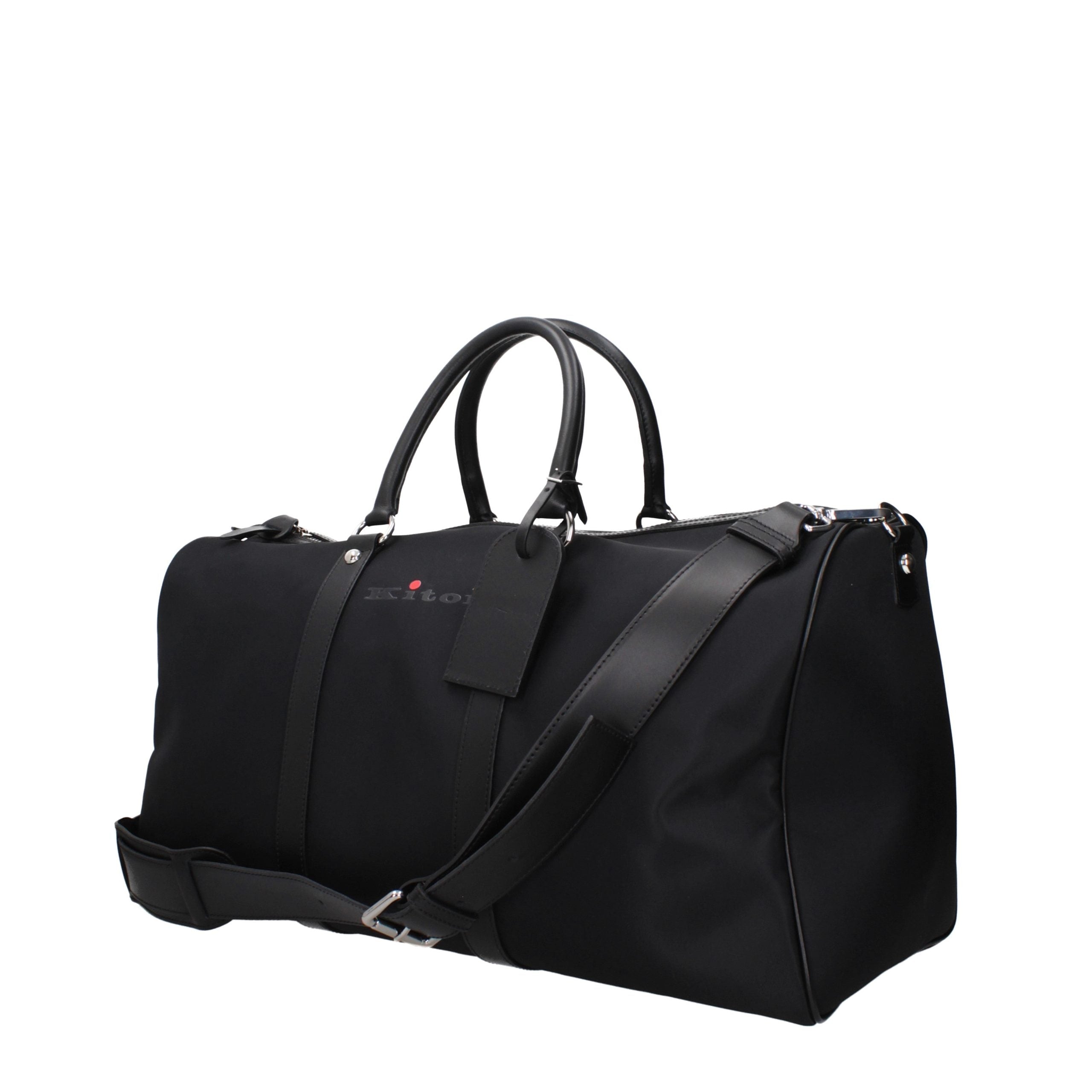 Kiton Schwarze Nylon-Reisetasche