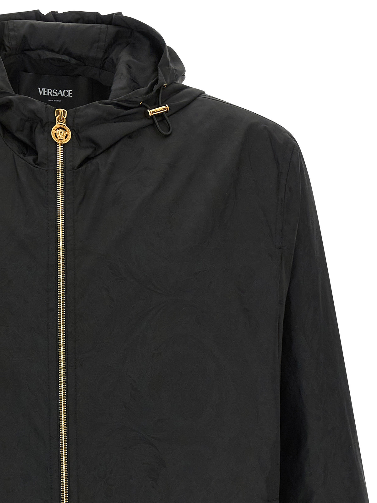 Versace Schwarze Nylon-Shell-Jacke