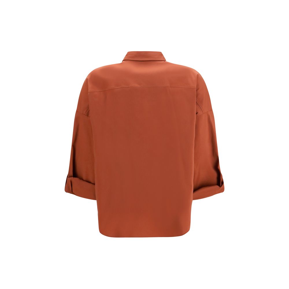 Brunello Cucinelli Braunes Baumwollhemd