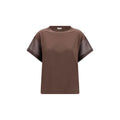 Brunello Cucinelli Braunes Baumwoll-T-Shirt