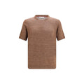 Brunello Cucinelli Braunes Leinen-T-Shirt