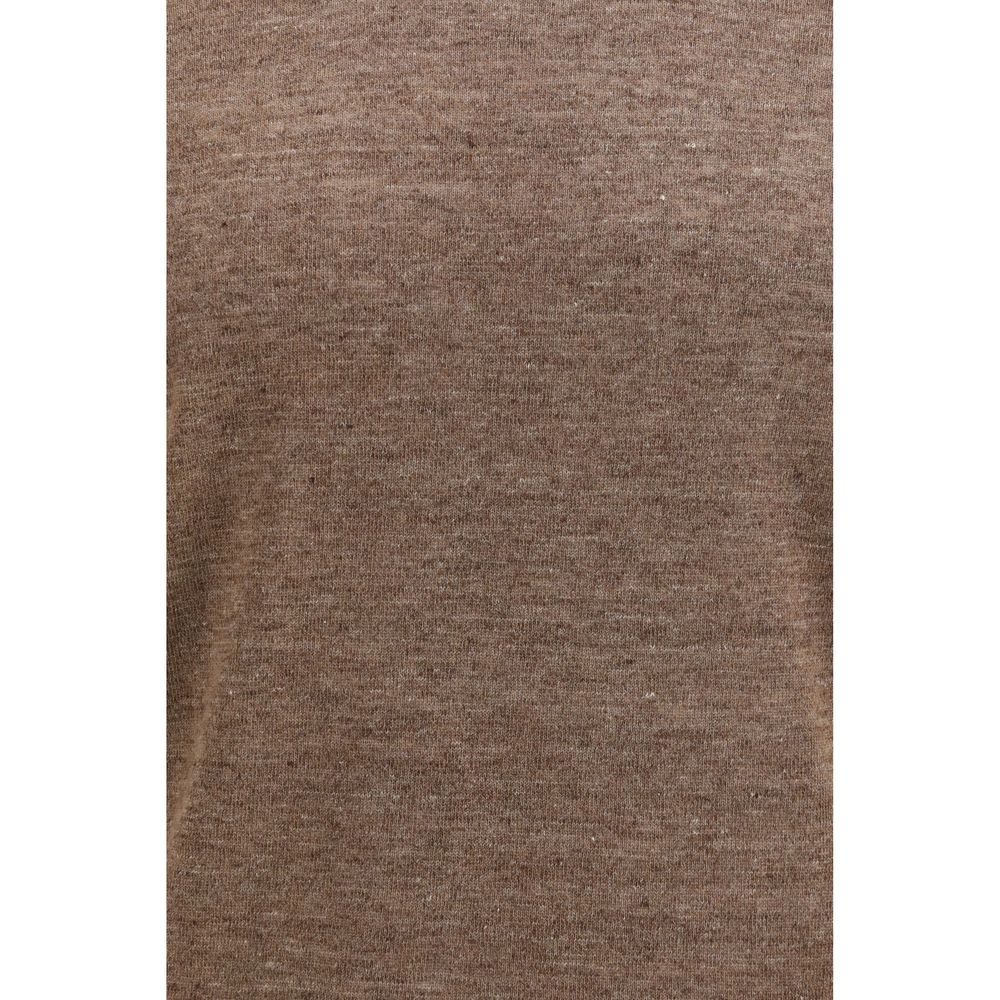 Brunello Cucinelli Braunes Leinen-T-Shirt