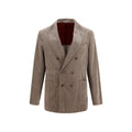 Brunello Cucinelli Graue Baumwolljacke in voller Länge