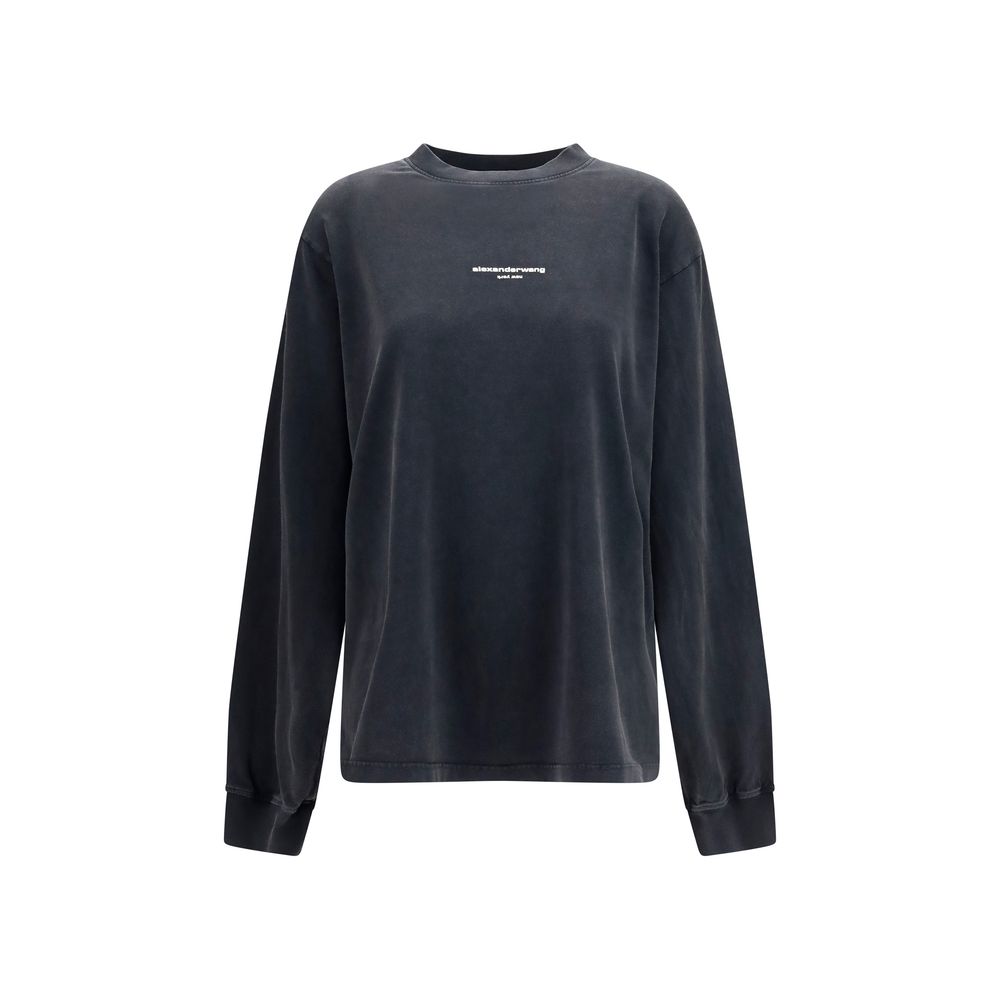 Alexander Wang Schwarzer Baumwoll-Sweatshirt