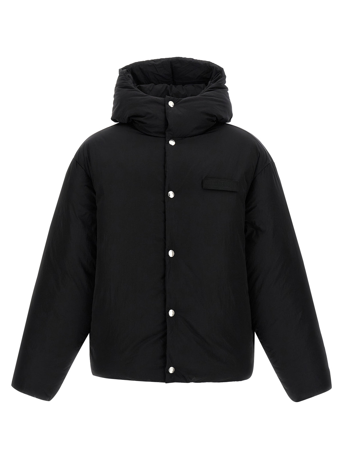 Jacquemus Schwarze Polyamid-Jacke in voller Länge
