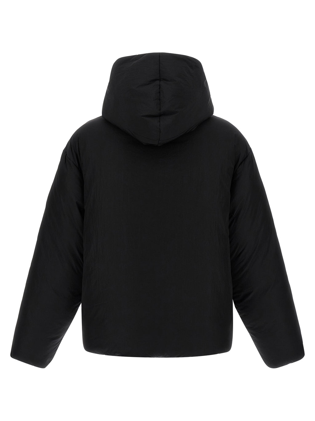 Jacquemus Schwarze Polyamid-Jacke in voller Länge