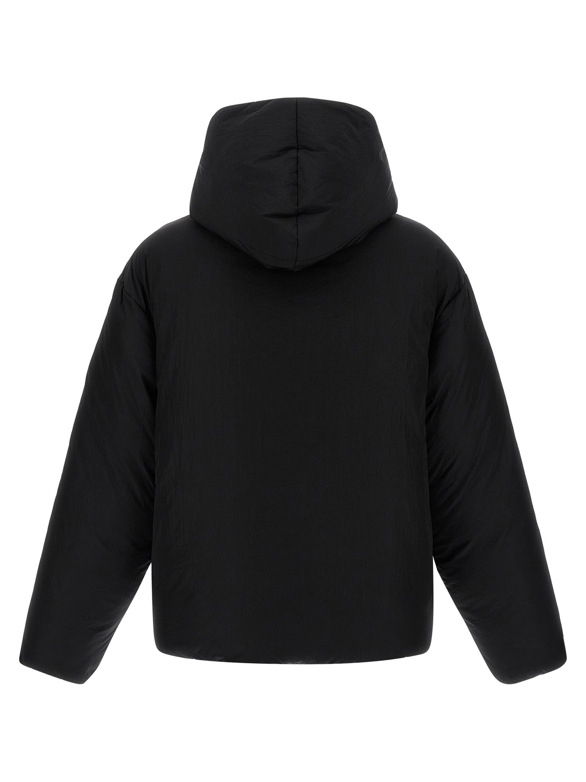 Jacquemus Schwarze Polyamid-Jacke in voller Länge