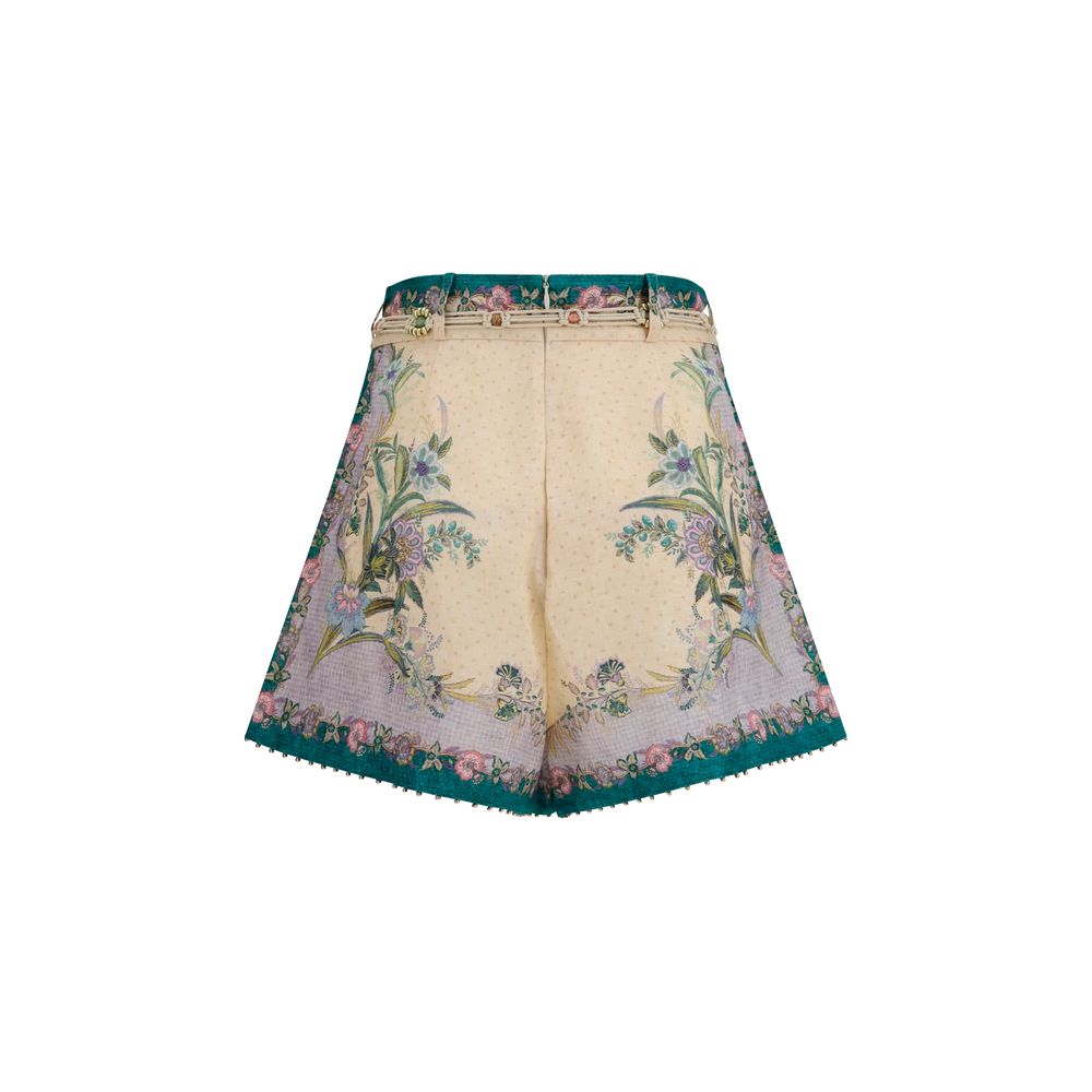 Zimmermann Mehrfarbige Leinen-Bermudashorts