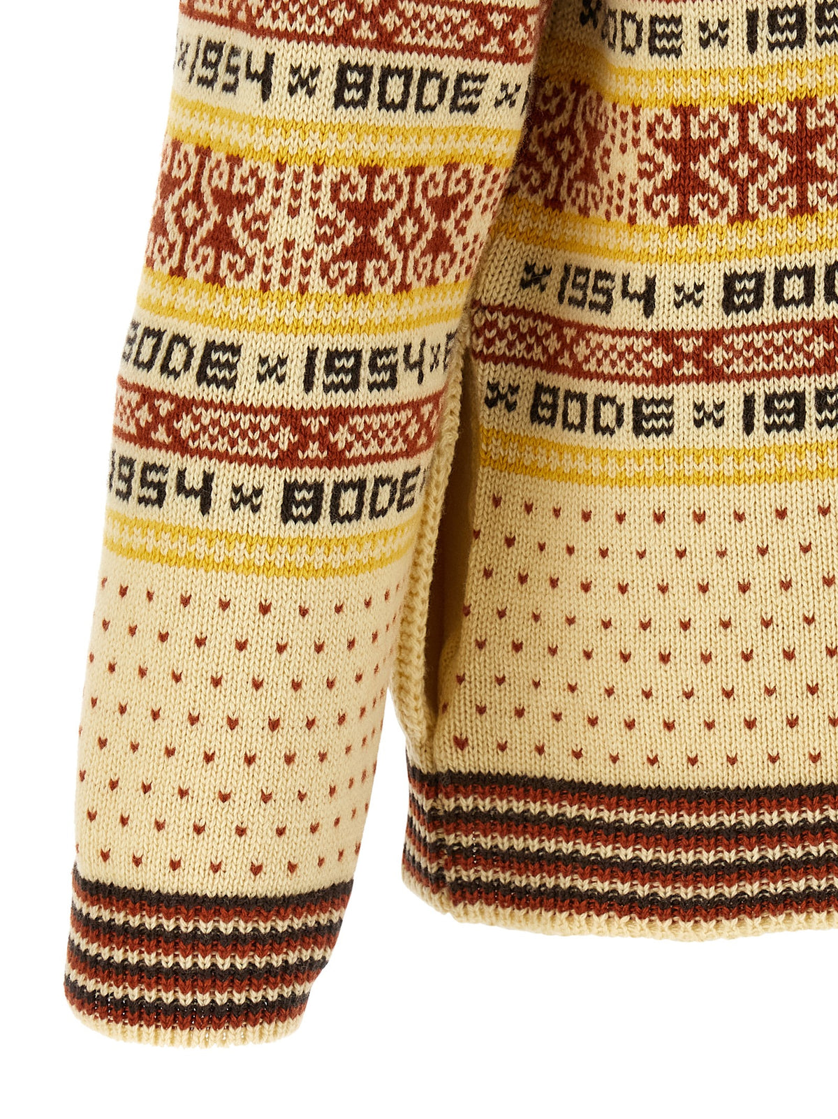 BODE Mehrfarbige Wollstrickjacke