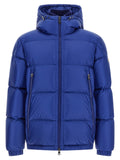 Moncler Blaue Polyamid-Jacke in voller Länge