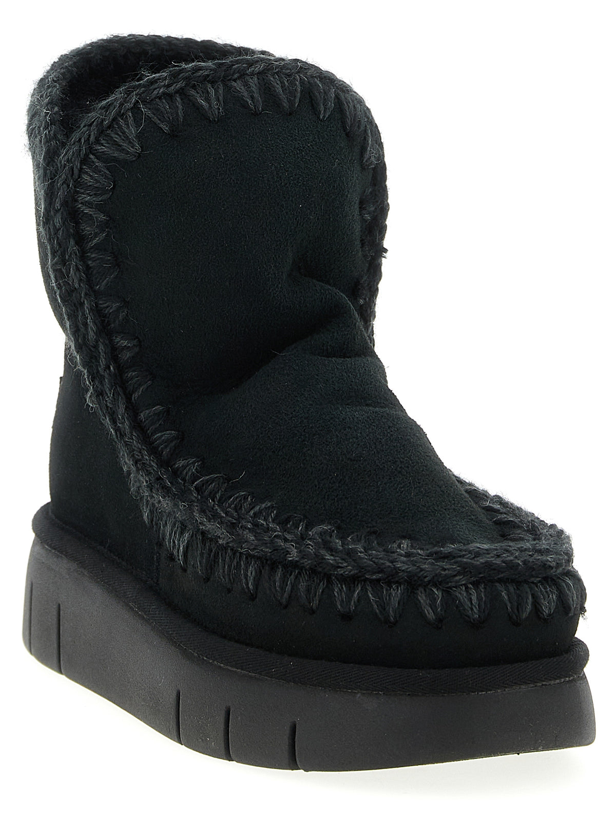 Mou Schwarze Stiefeletten aus Lammleder