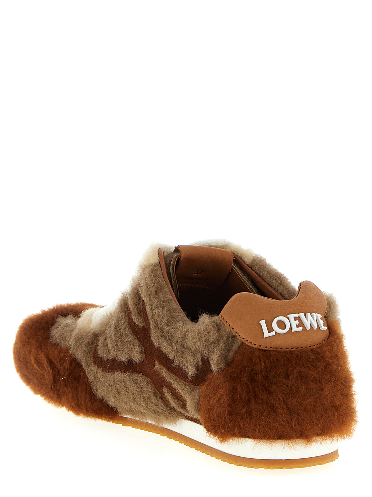 Loewe Braune Lammleder Low-Top-Sneaker