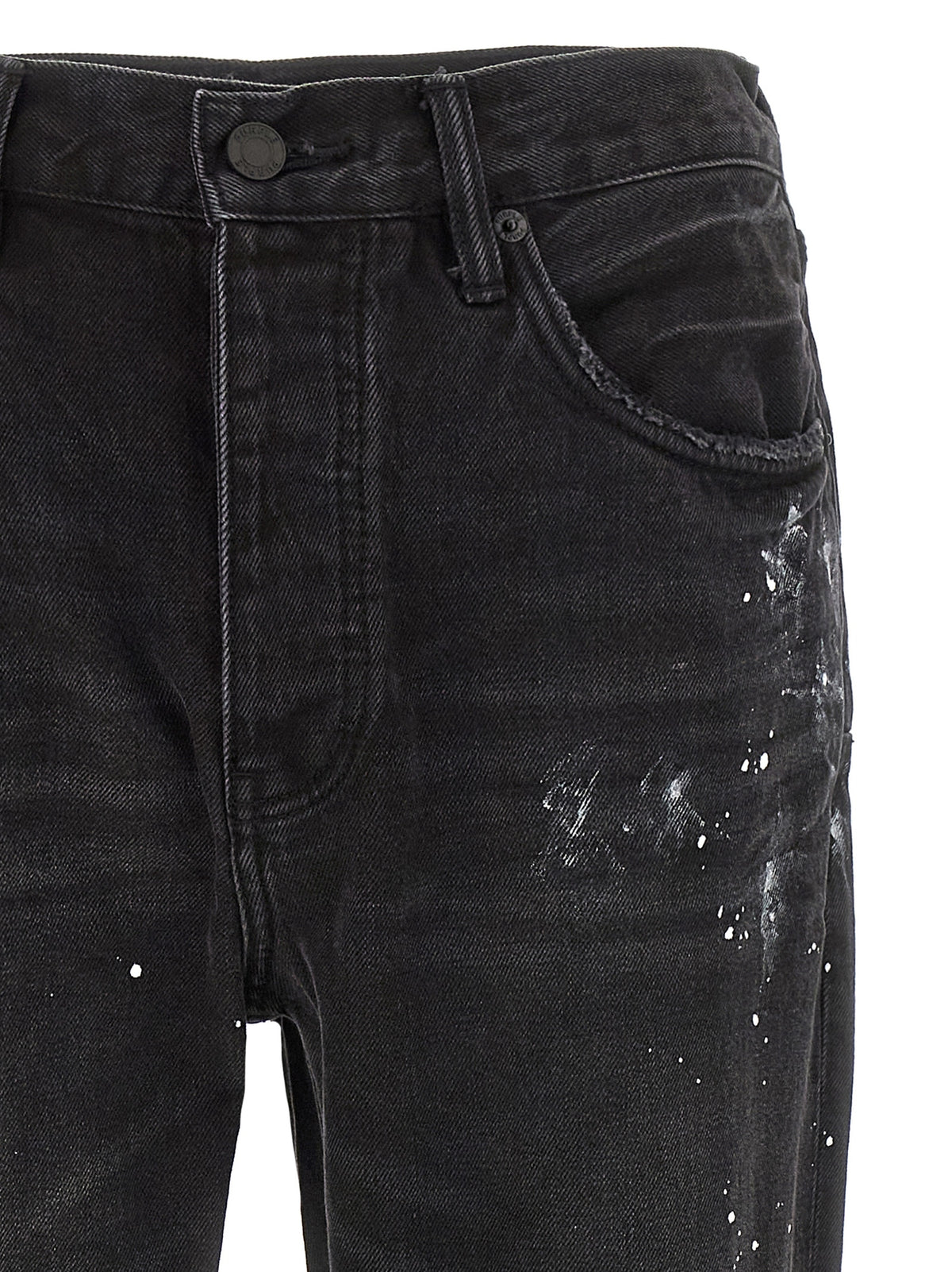 PURPLE Schwarze Baumwoll-Jeans mit geradem Bein