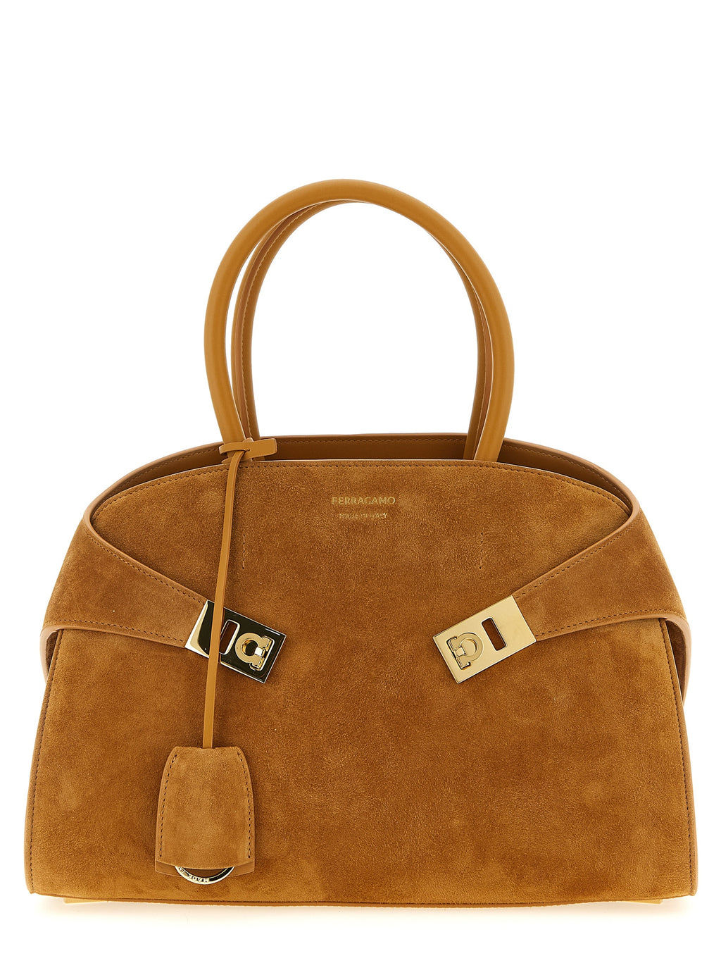 Ferragamo Beige Ziegenleder Handtasche