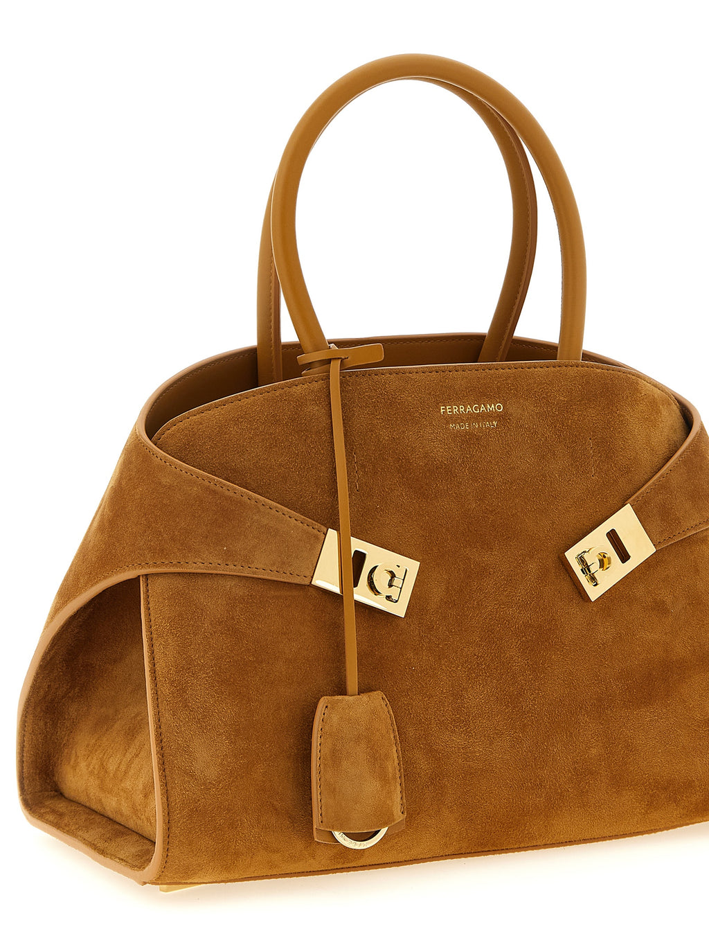Ferragamo Beige Ziegenleder Handtasche