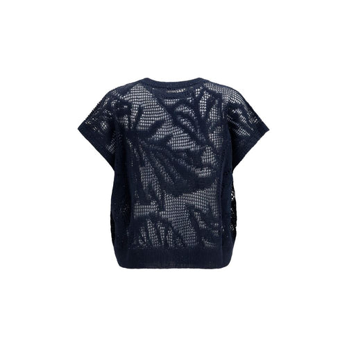 Brunello Cucinelli Blaues Leinen-Sweatshirt