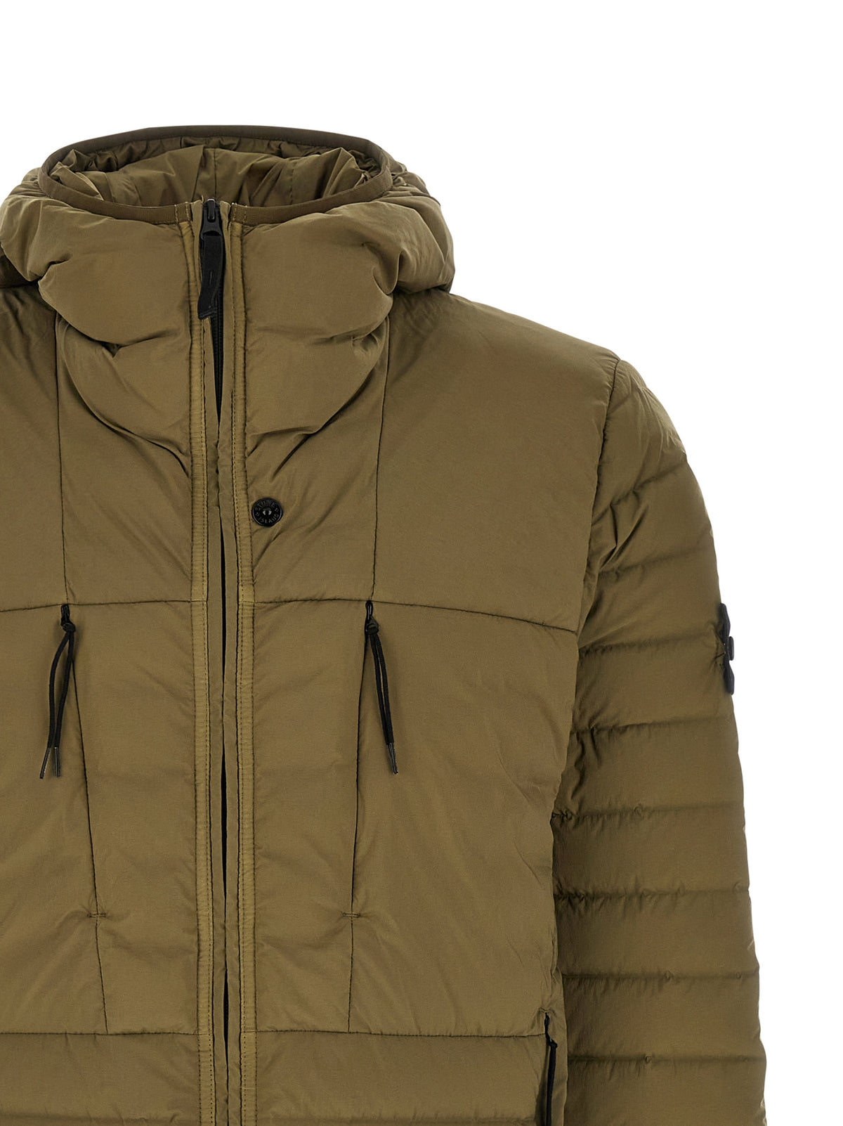 Stone Island Zweifarbige Polyamid-Steppjacke in voller Länge