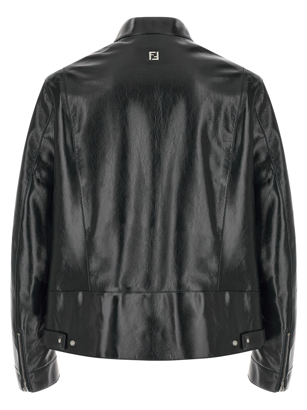 Fendi Blaue Lederjacke