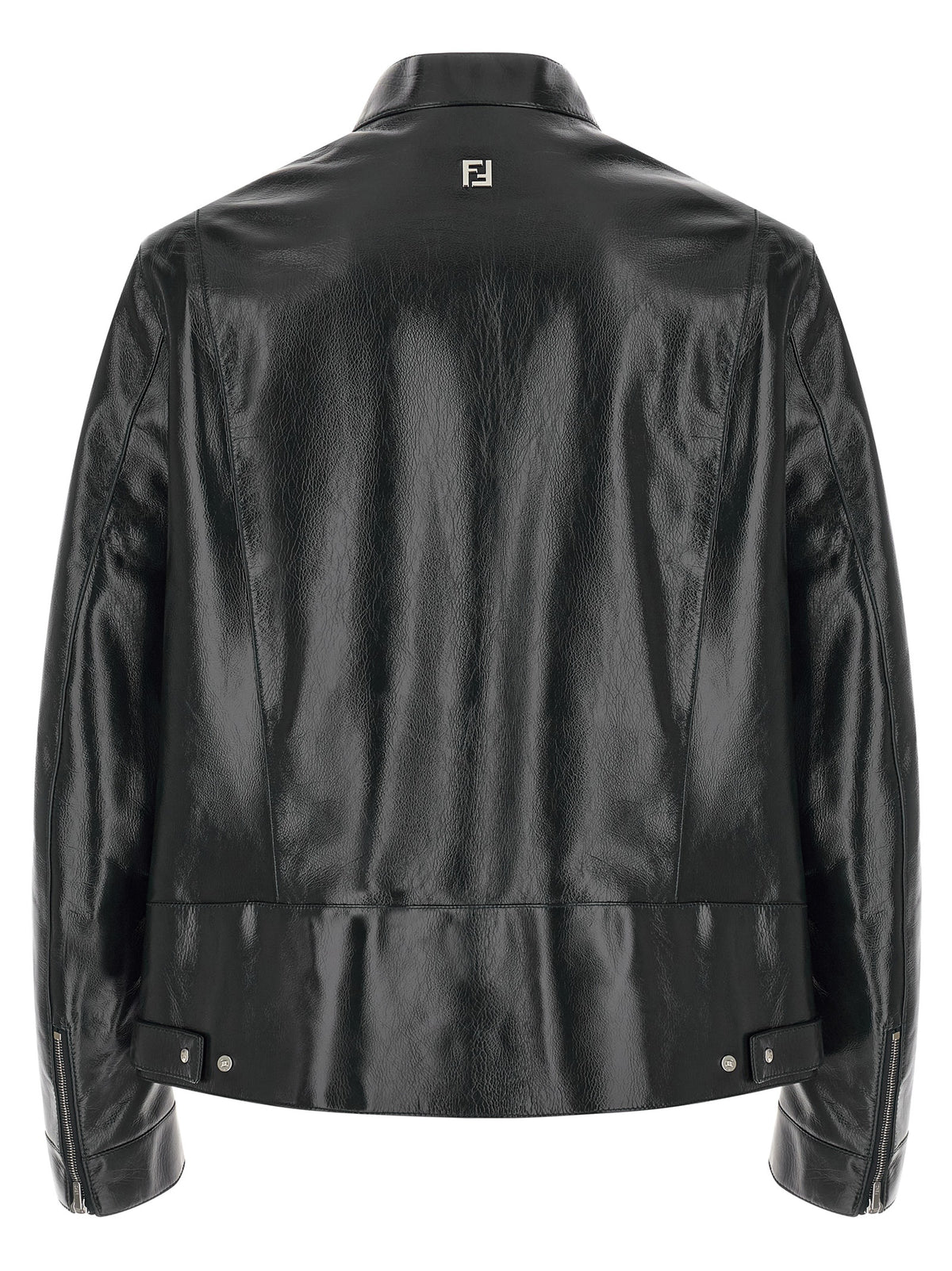 Fendi Blaue Lederjacke