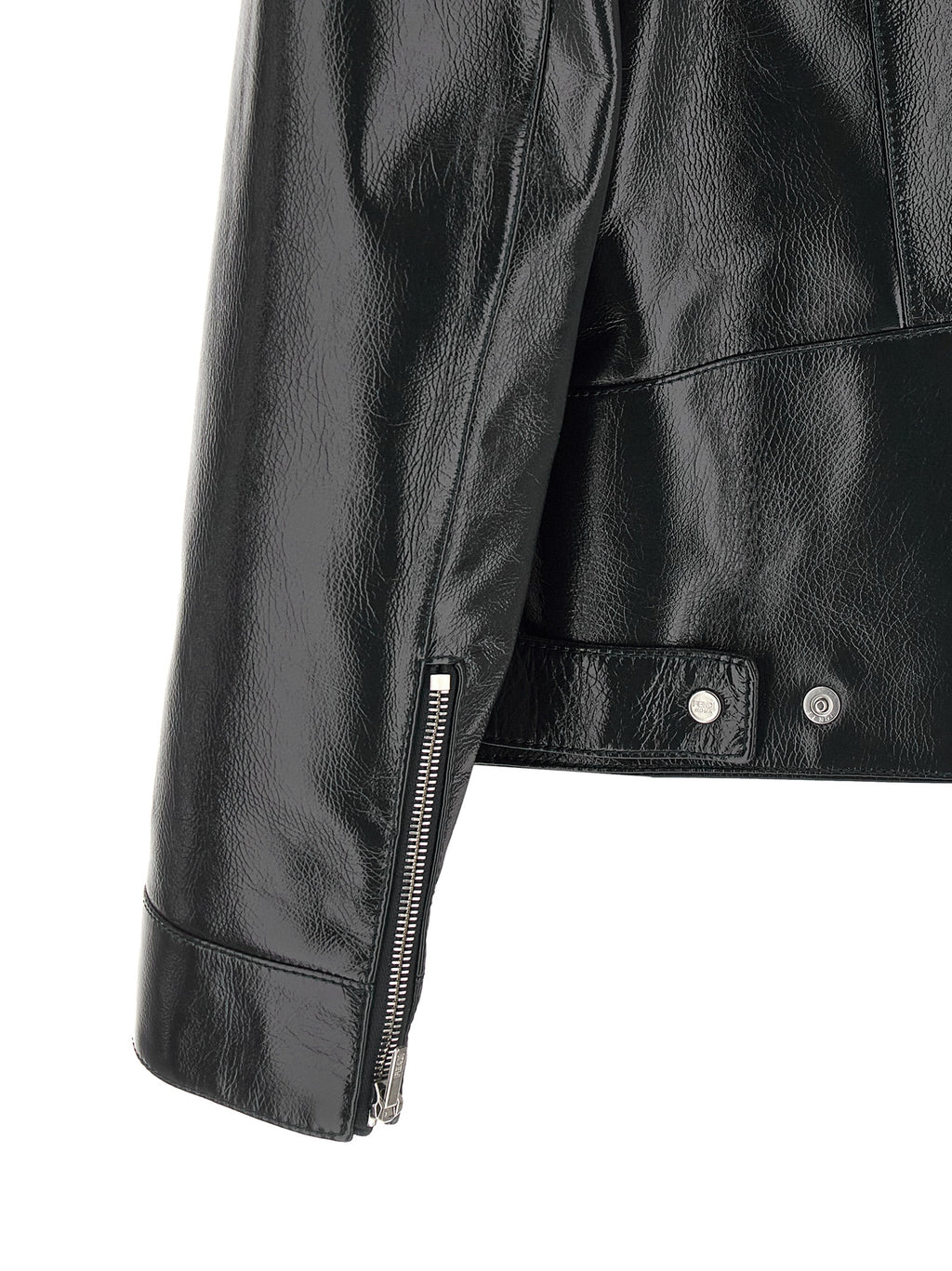 Fendi Blaue Lederjacke