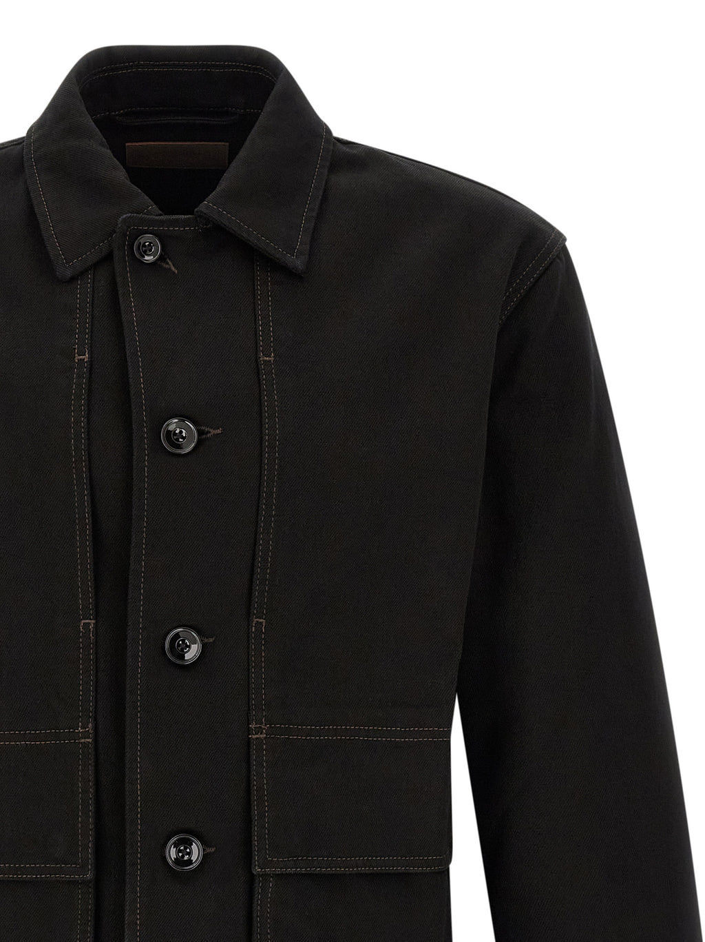Lemaire Schwarze Baumwoll-Denimjacke