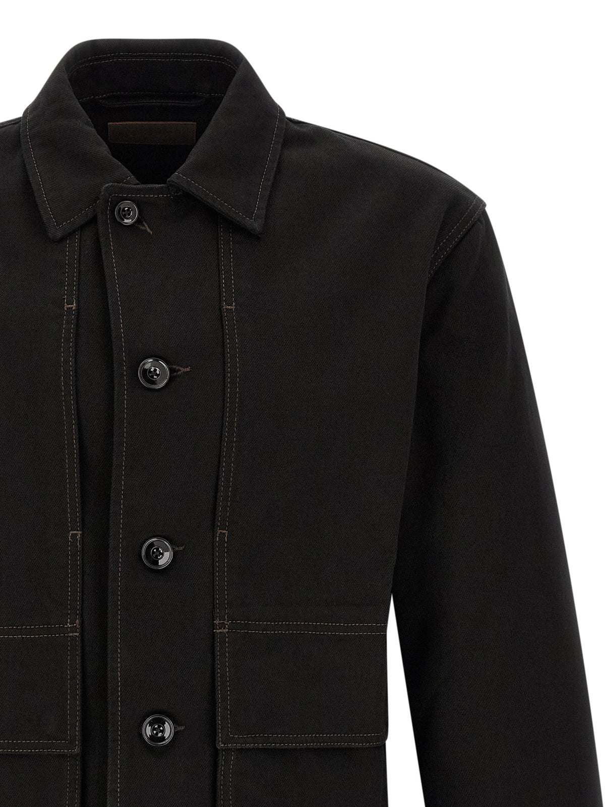 Lemaire Schwarze Baumwoll-Denimjacke