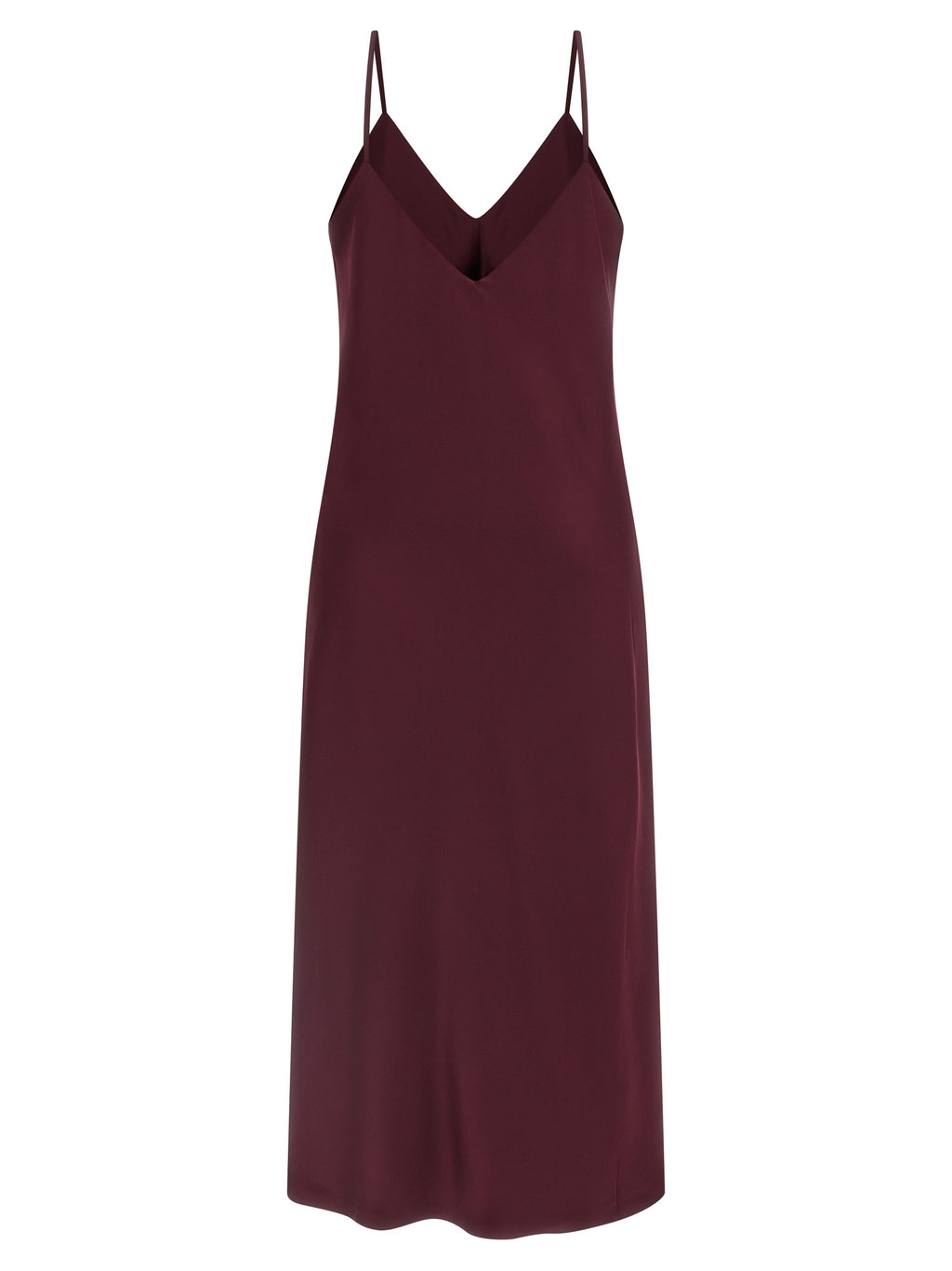 Norma Kamali Midi-Kleid aus Polyester in Bordeaux
