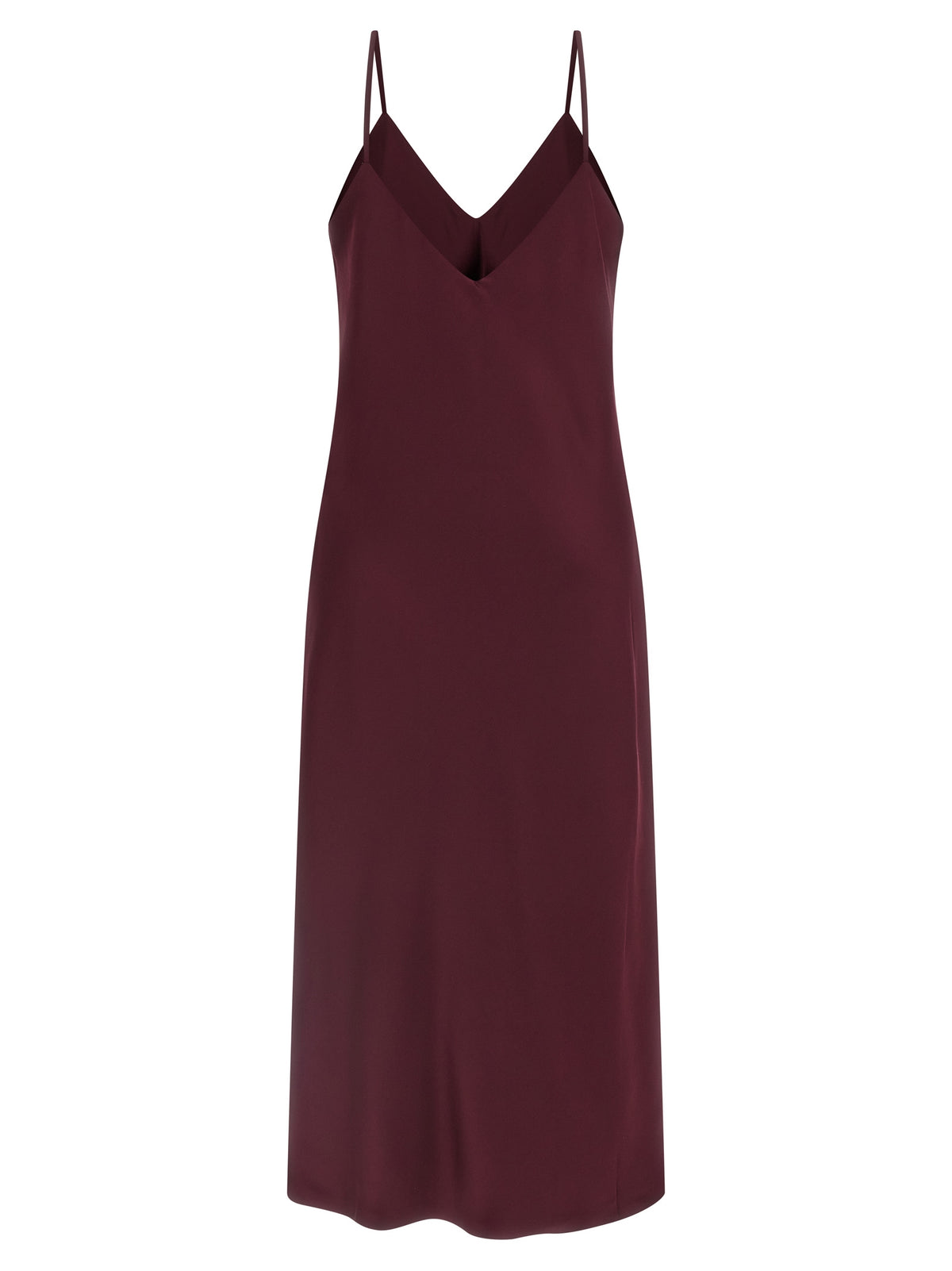 Norma Kamali Midi-Kleid aus Polyester in Bordeaux