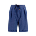 Brunello Cucinelli Blaue Leinen-Bermudashorts