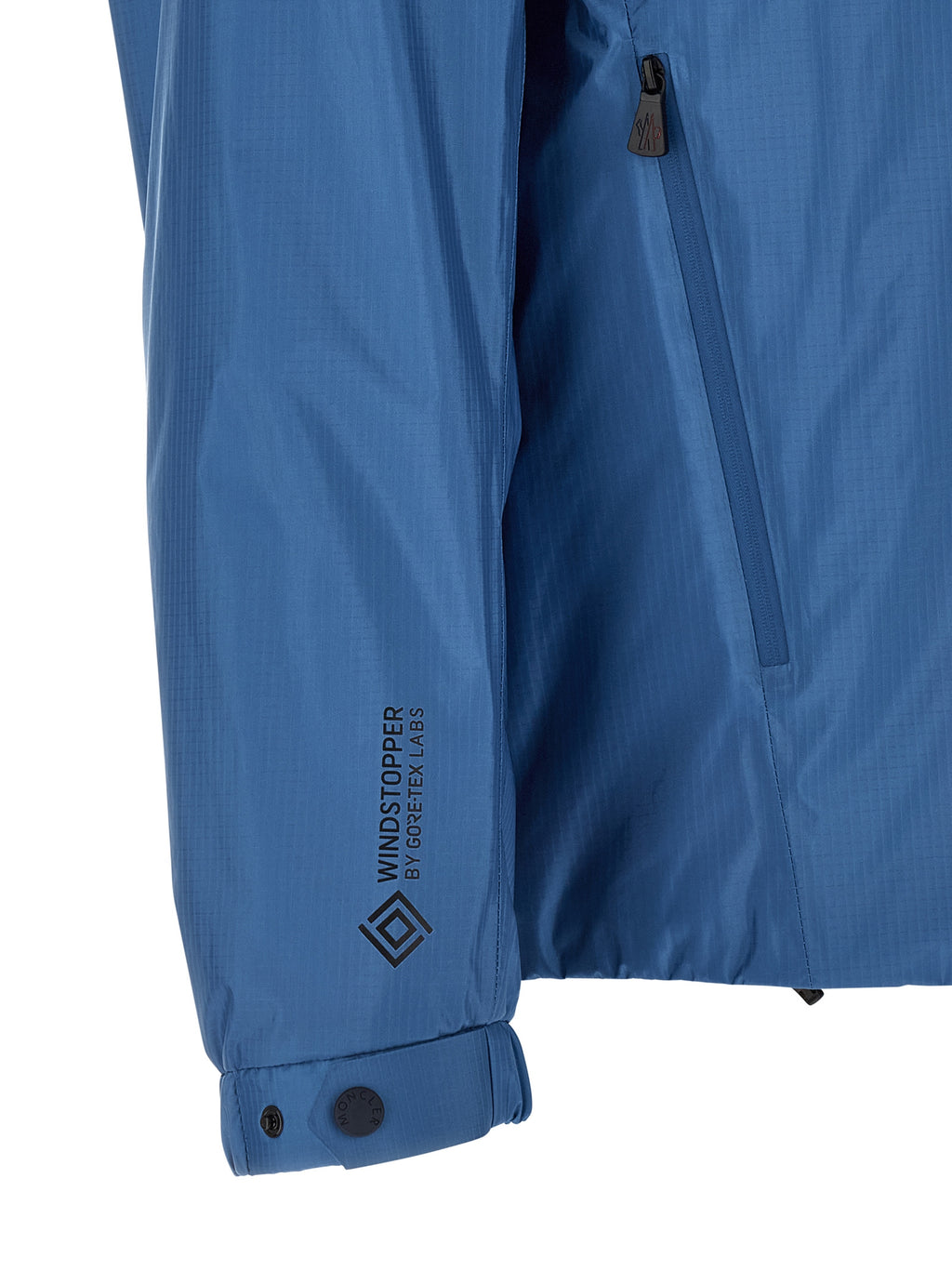 Moncler Grenoble Blaue Shell-Jacke aus Polyamid