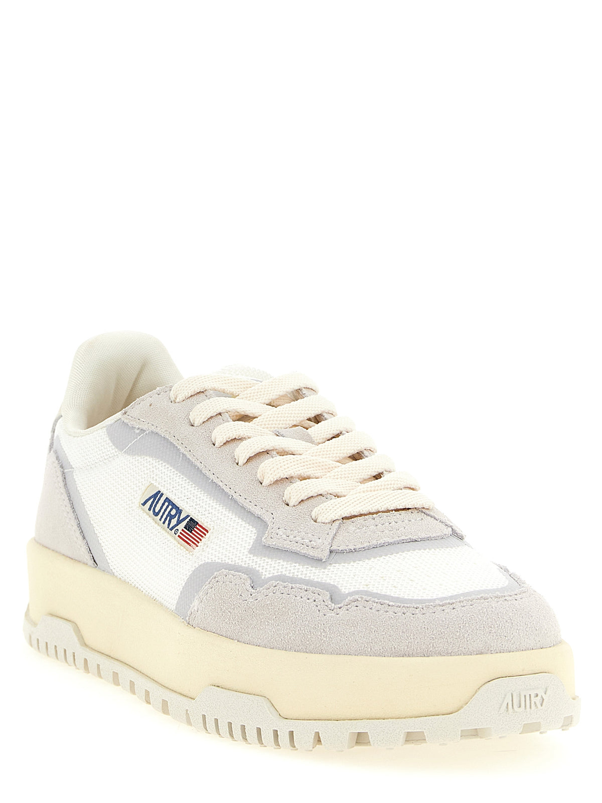 Autry Graue Low-Top-Sneaker aus Baumwolle