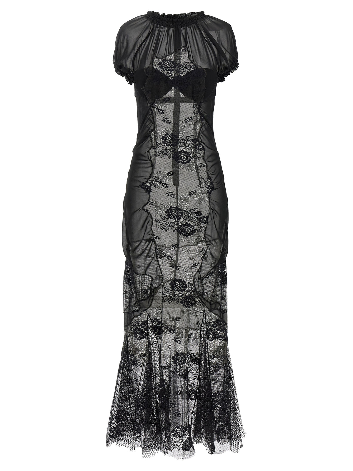 The Attico Schwarzes Baumwoll-Midikleid