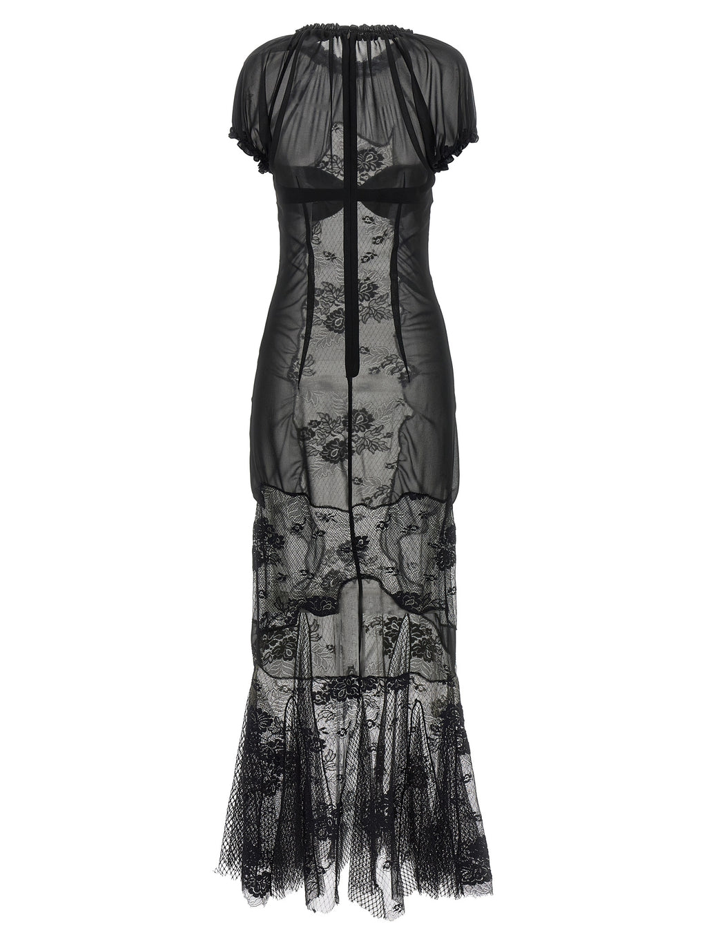 The Attico Schwarzes Baumwoll-Midikleid