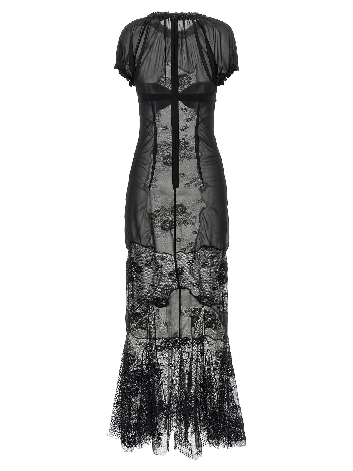 The Attico Schwarzes Baumwoll-Midikleid