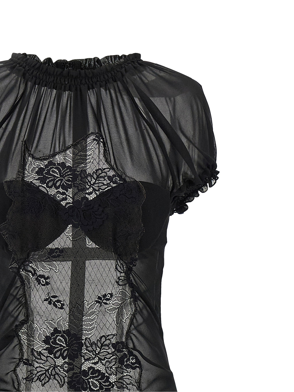 The Attico Schwarzes Baumwoll-Midikleid