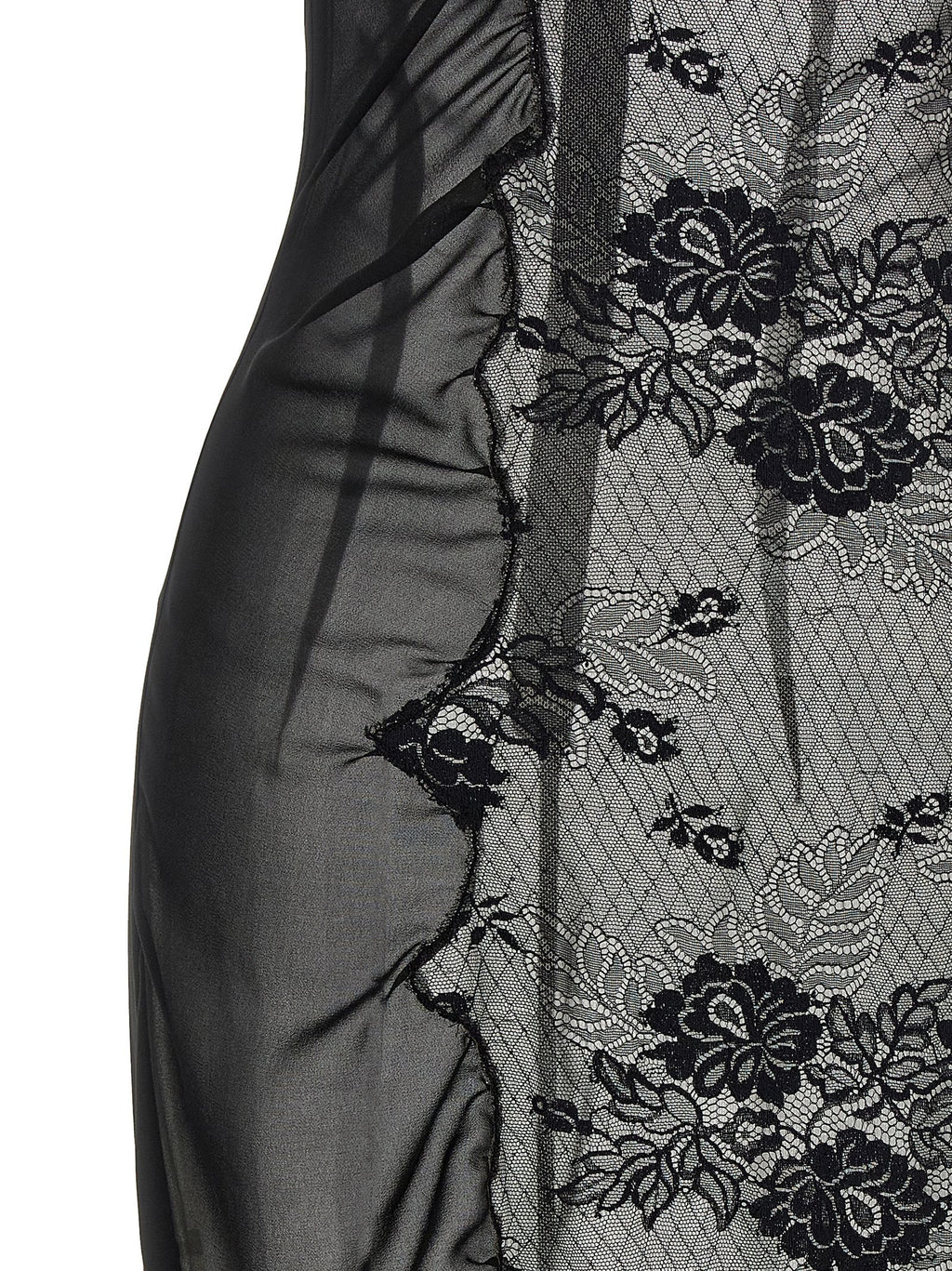 The Attico Schwarzes Baumwoll-Midikleid
