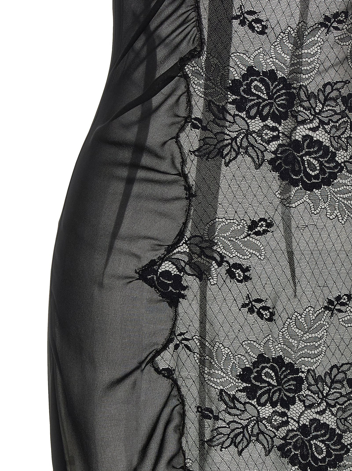 The Attico Schwarzes Baumwoll-Midikleid