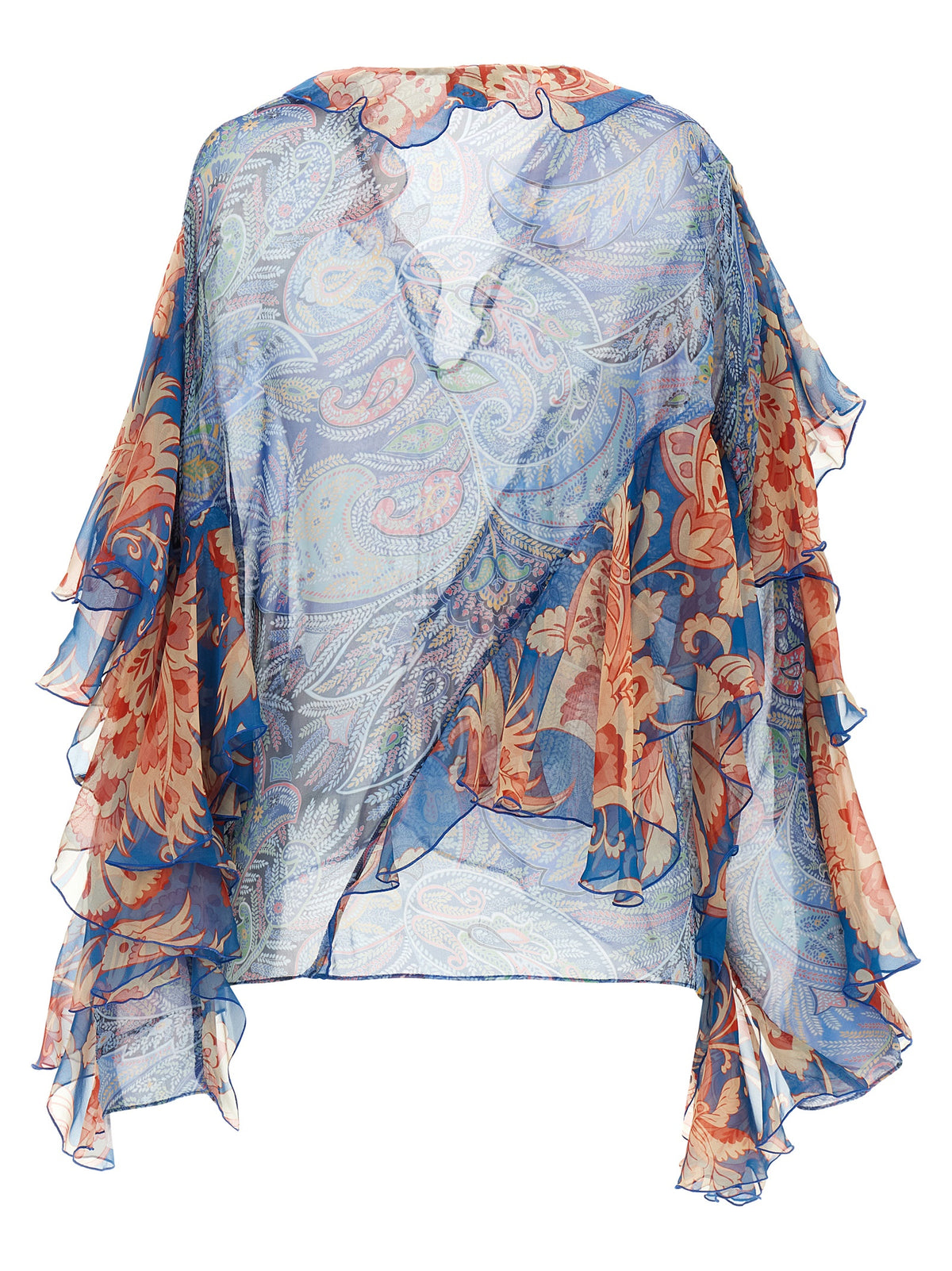 Etro Blaue Seidenbluse