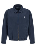Polo Ralph Lauren Blaue Baumwolljacke in voller Länge