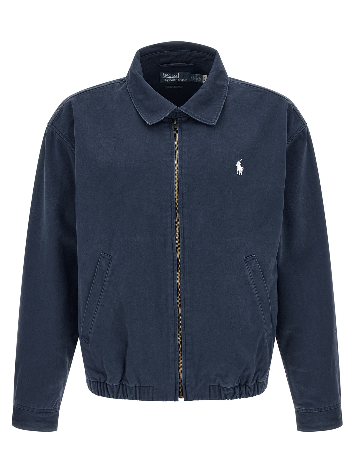 Polo Ralph Lauren Blaue Baumwolljacke in voller Länge