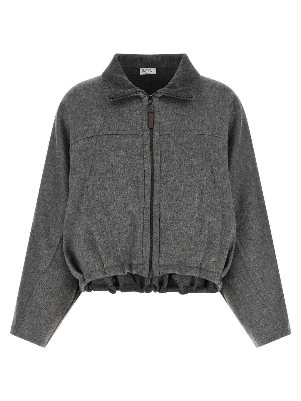 Brunello Cucinelli Grauer Virgin Wool Maxikleid