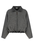Brunello Cucinelli Grauer Virgin Wool Maxikleid