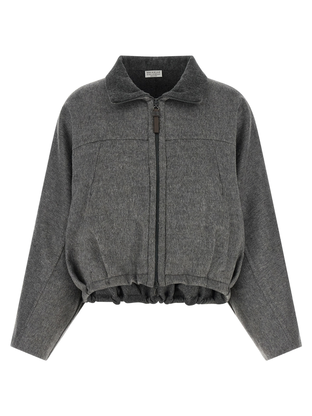 Brunello Cucinelli Grauer Virgin Wool Maxikleid