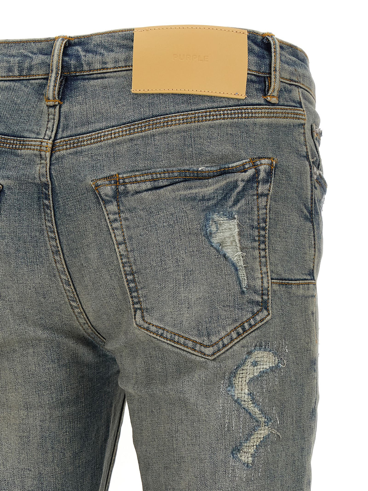PURPLE Blaue Baumwoll-Jeans im Slim Fit