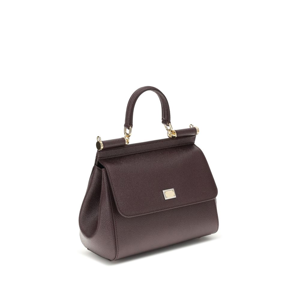 Dolce & Gabbana Braune Kalbsleder Bos Taurus Schultertasche
