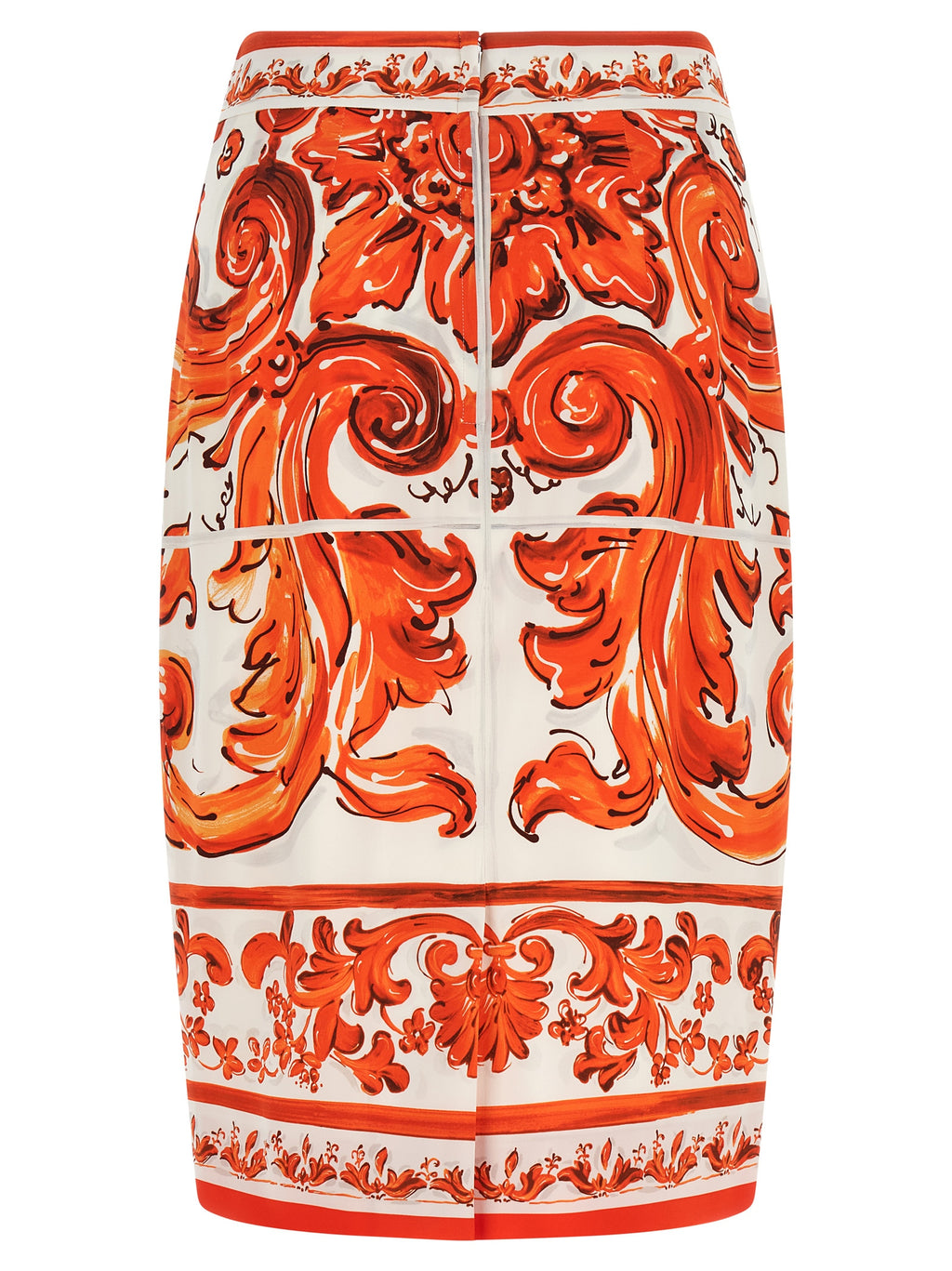 Dolce & Gabbana Orange Seiden Midirock
